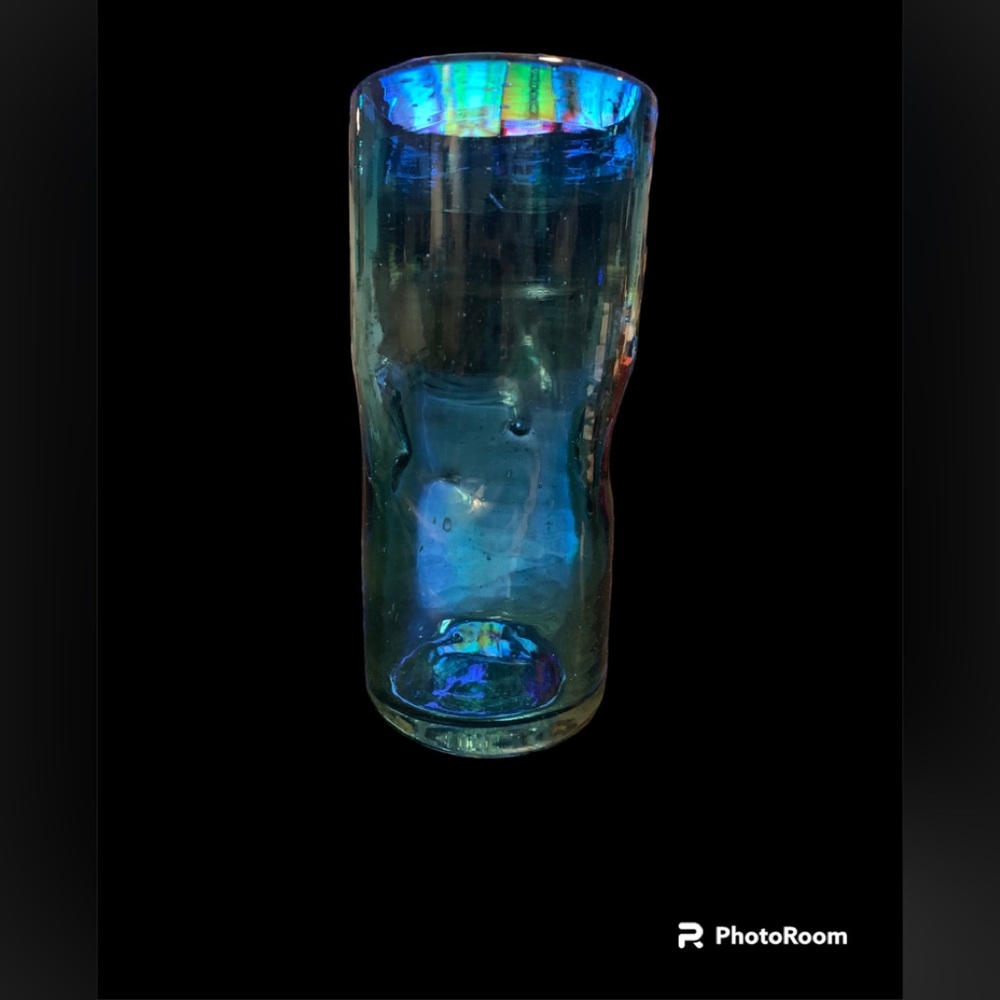 Gorgeous, Blenko Style Hand-Blown Turquoise Glass Vase